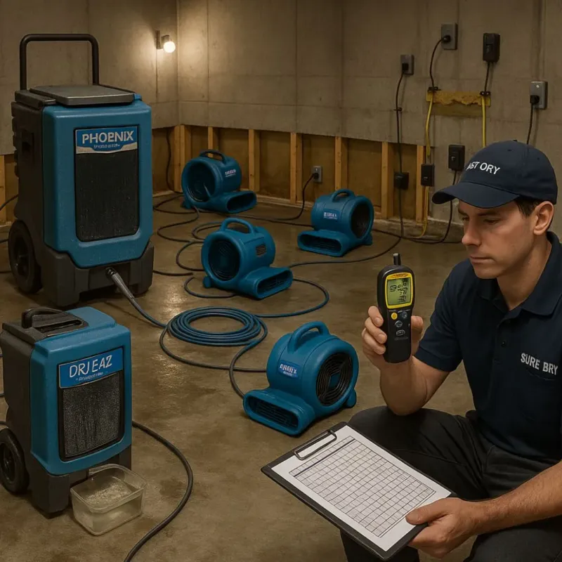 Structural Drying and Dehumidification process in Rockwall, TX